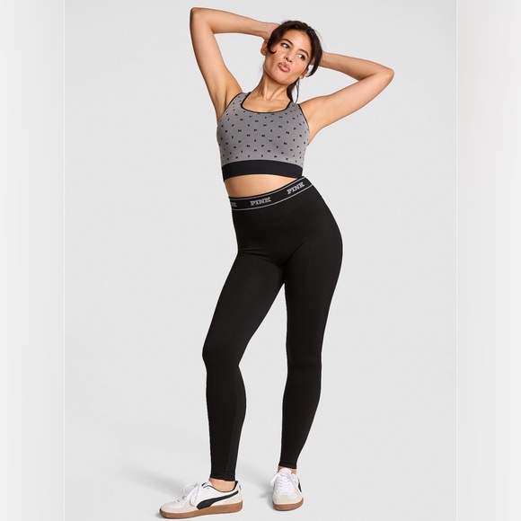 VS PINK SEAMLESS CLASSIC LOGO LEGGINGS - Picture 1 of 12